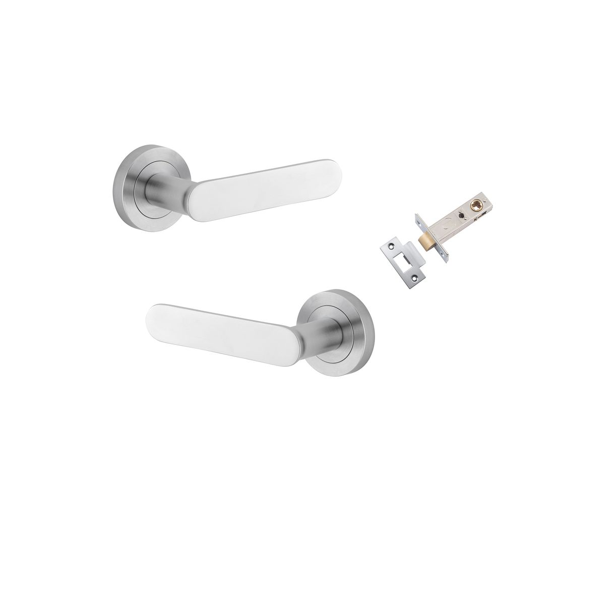 0335KPASS60 - Bronte Lever - Round Rose Passage Kit - Brushed Chrome - Passage
