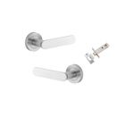 0335KPASS60 - Bronte Lever - Round Rose Passage Kit - Brushed Chrome - Passage