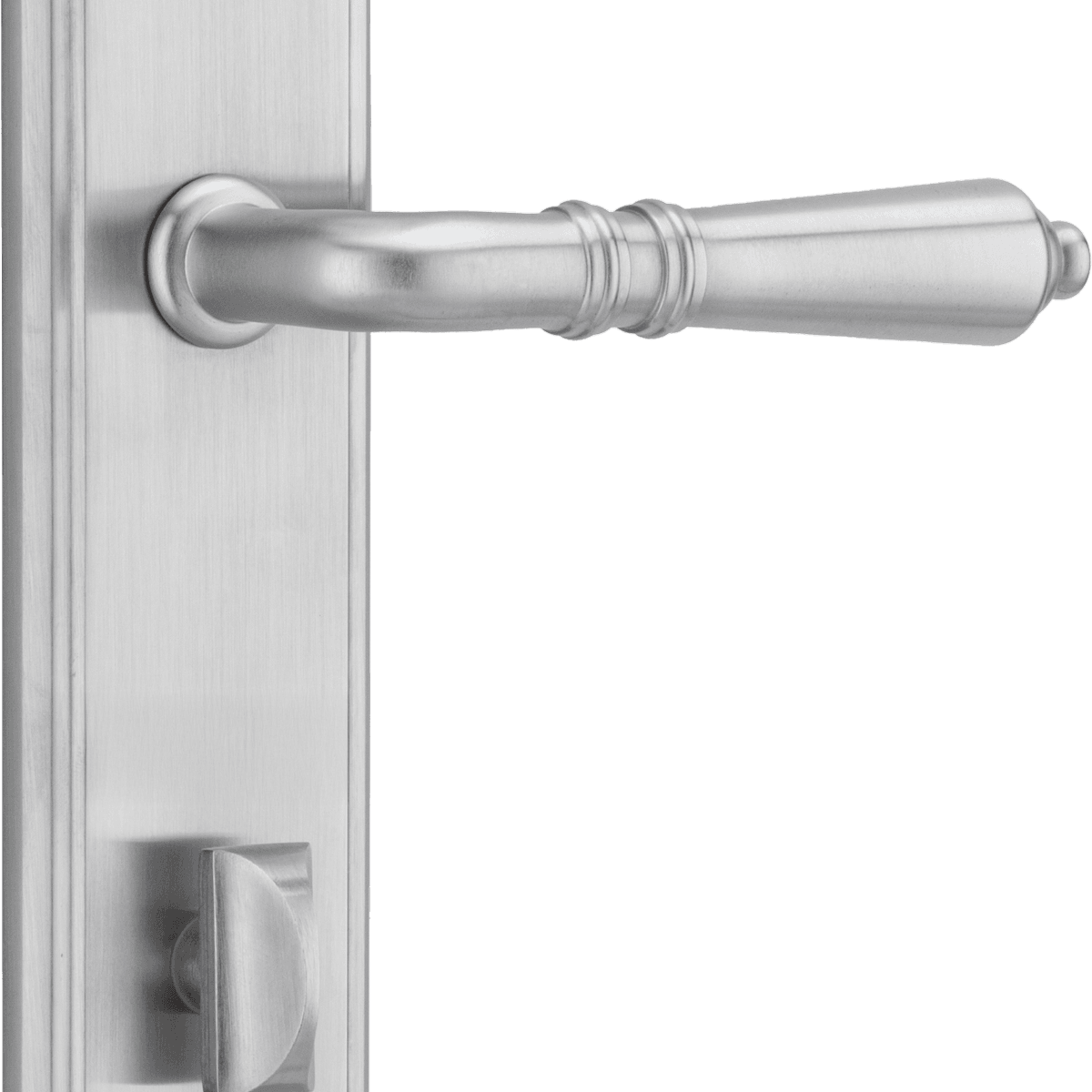 12236P85 - Sarlat Lever - Stepped Backplate - Brushed Chrome - Privacy