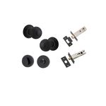 0223KPRIV60 - Guildford Knob - Round Rose Privacy Kit with Separate Privacy Turn - Matt Black - Privacy