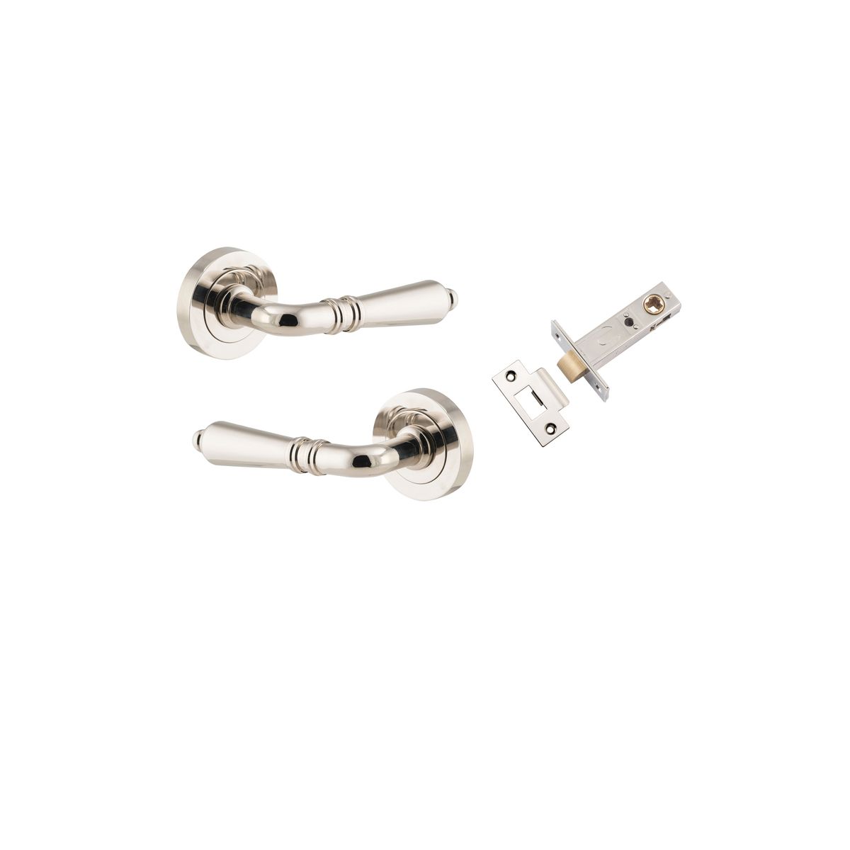 9208KPASS60 - Sarlat Lever - Round Rose Passage Kit - Polished Nickel - Passage