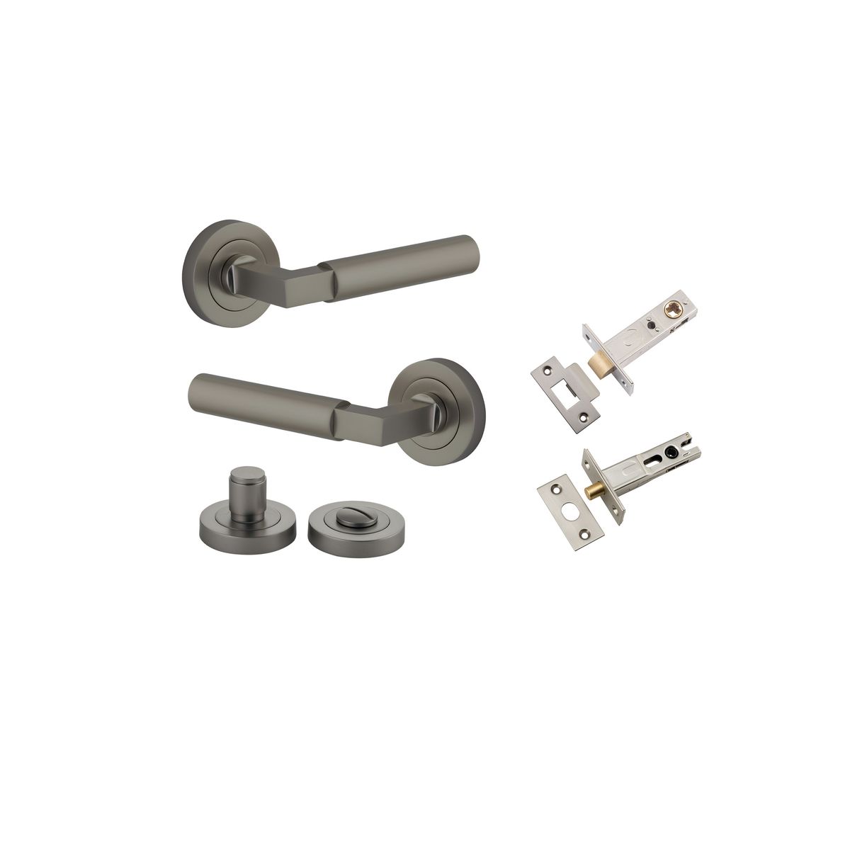 16872KPRIV60 - Berlin Lever - Round Rose Privacy Kit - Graphite PVD - Privacy