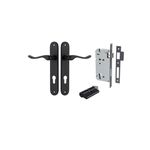 12924KENTR60KK - Stirling Lever - Oval Backplate Entrance Kit with High Security Lock - Matt Black - Entrance