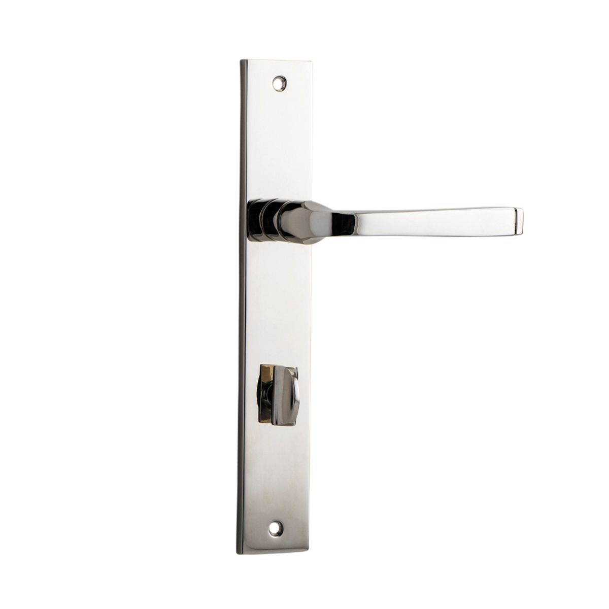 14208P85 - Annecy Lever - Rectangular Backplate - Polished Nickel - Privacy