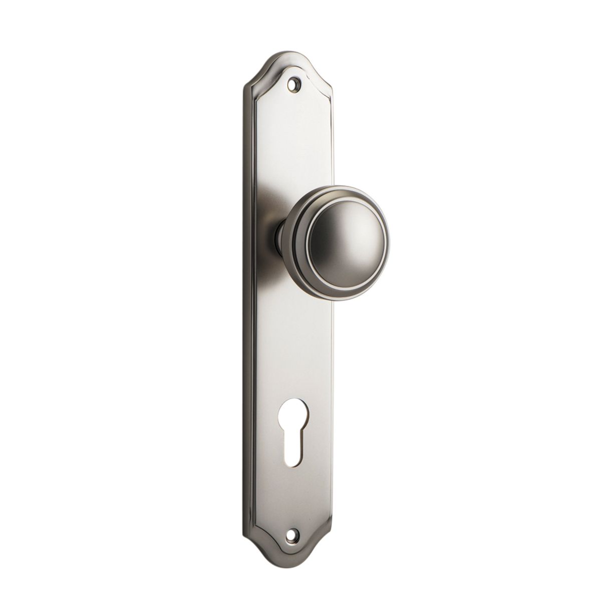14826E85 - Paddington Knob - Shouldered Backplate - Satin Nickel - Entrance