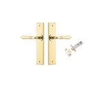 16214KPASS60 - Sarlat Lever - Chamfered Backplate Passage Kit - Brushed Gold PVD - Passage