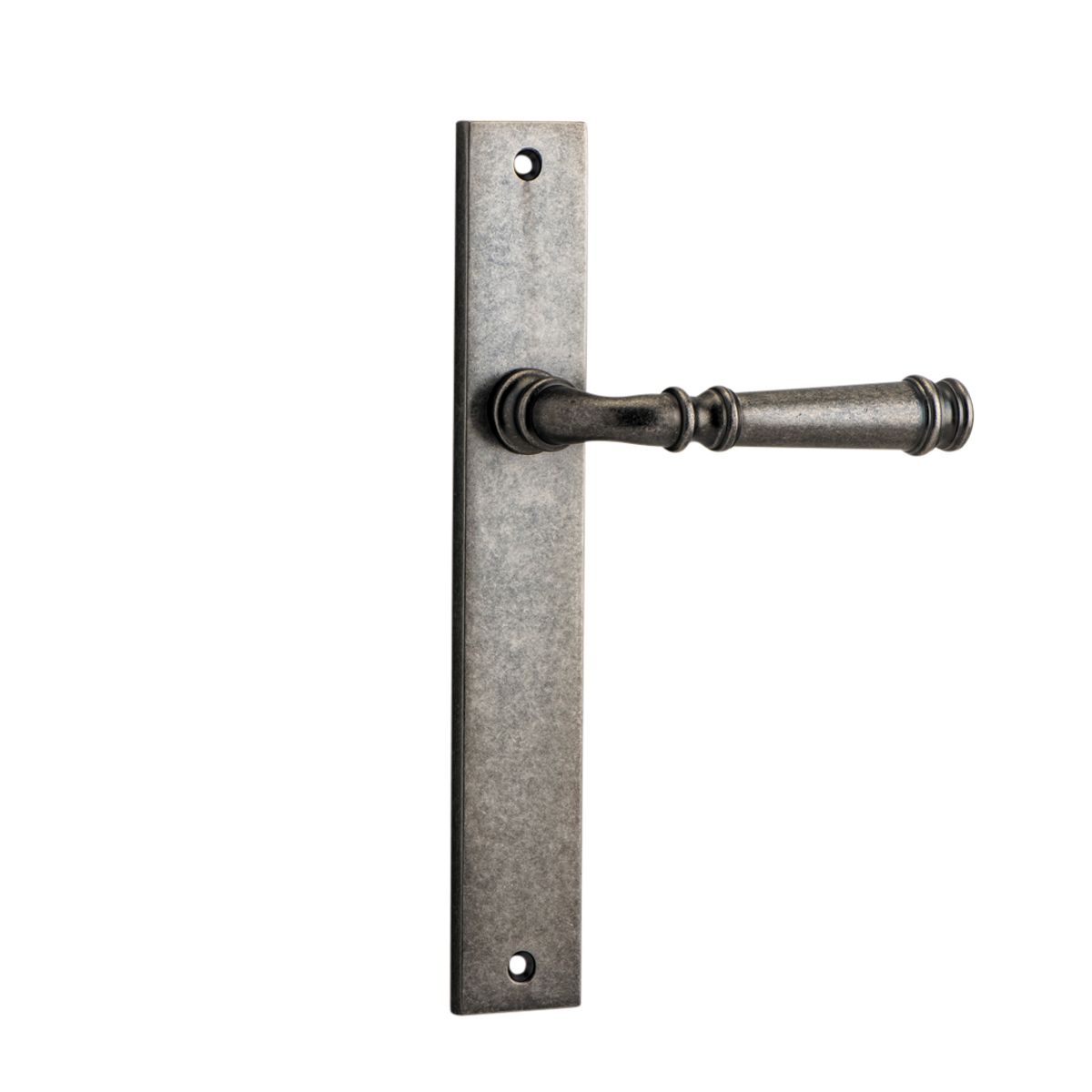 13706 - Verona Lever - Rectangular Backplate - Distressed Nickel - Passage