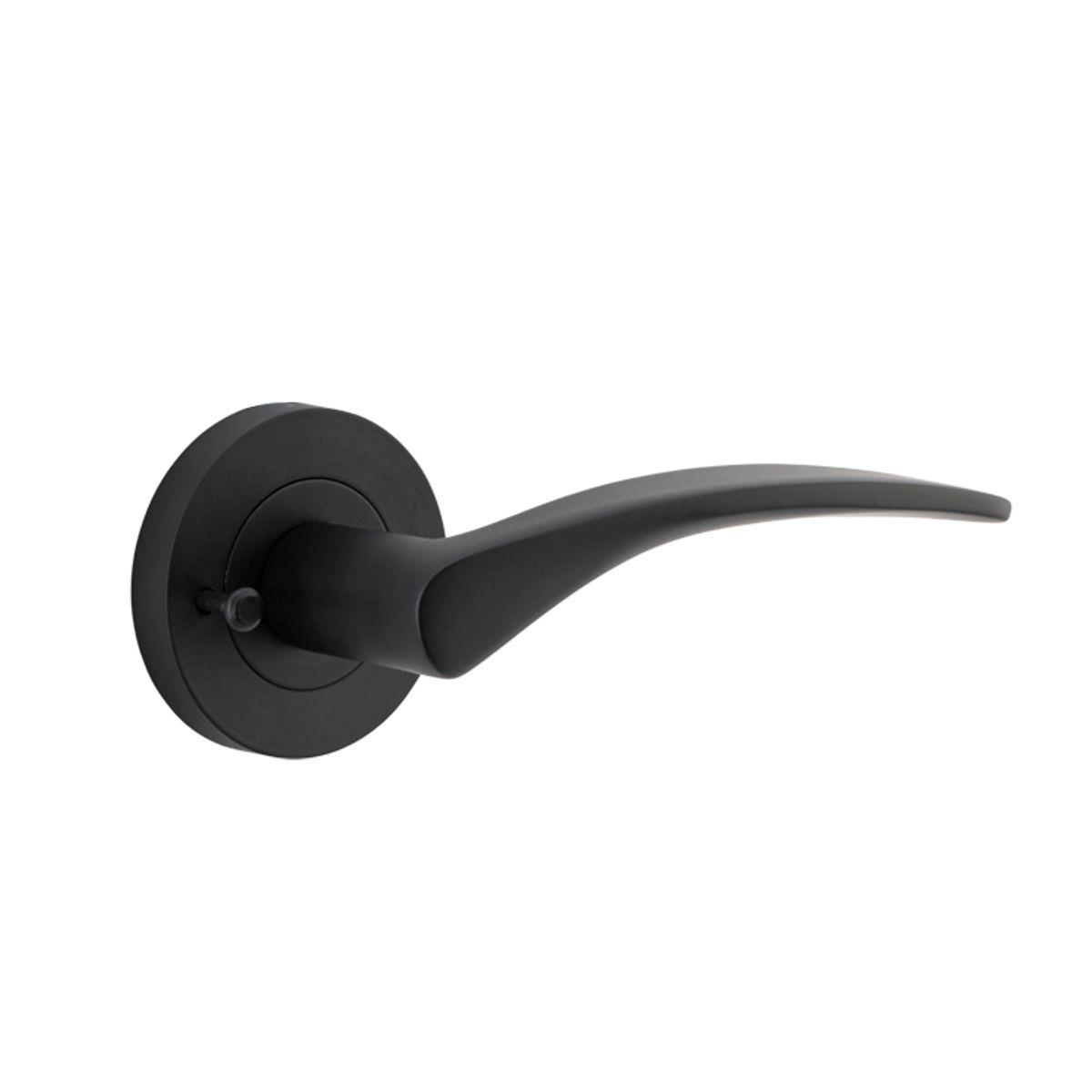 9223KIBPRIV60 - Oxford Lever - Round Rose (Inbuilt Privacy) - Matt Black - Privacy