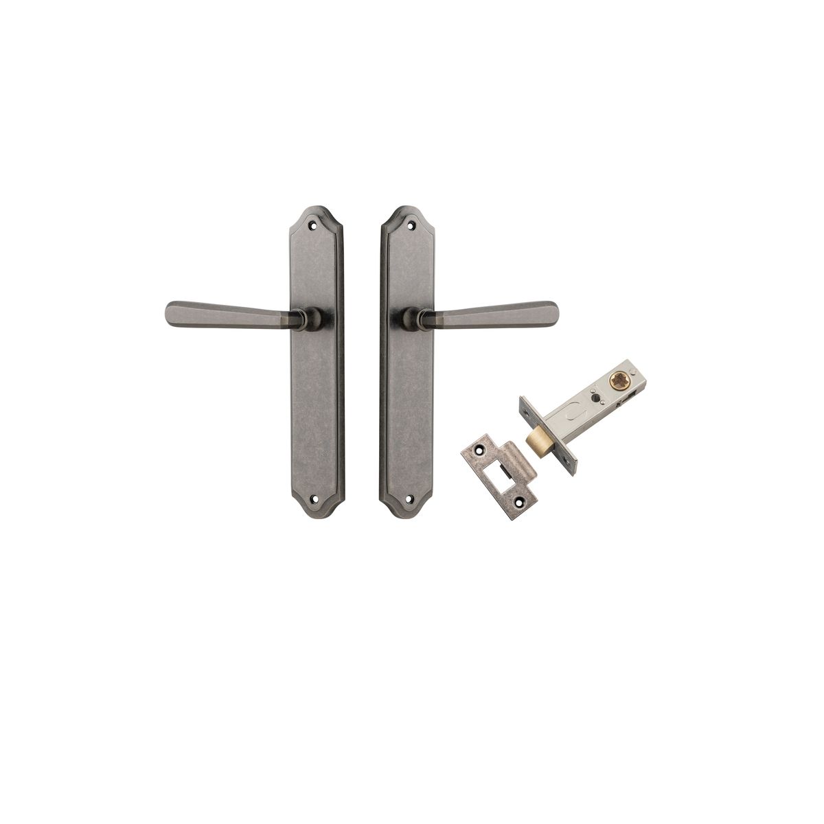 13874KPASS60 - Copenhagen Lever - Shouldered Backplate Passage Kit - Distressed Nickel - Passage