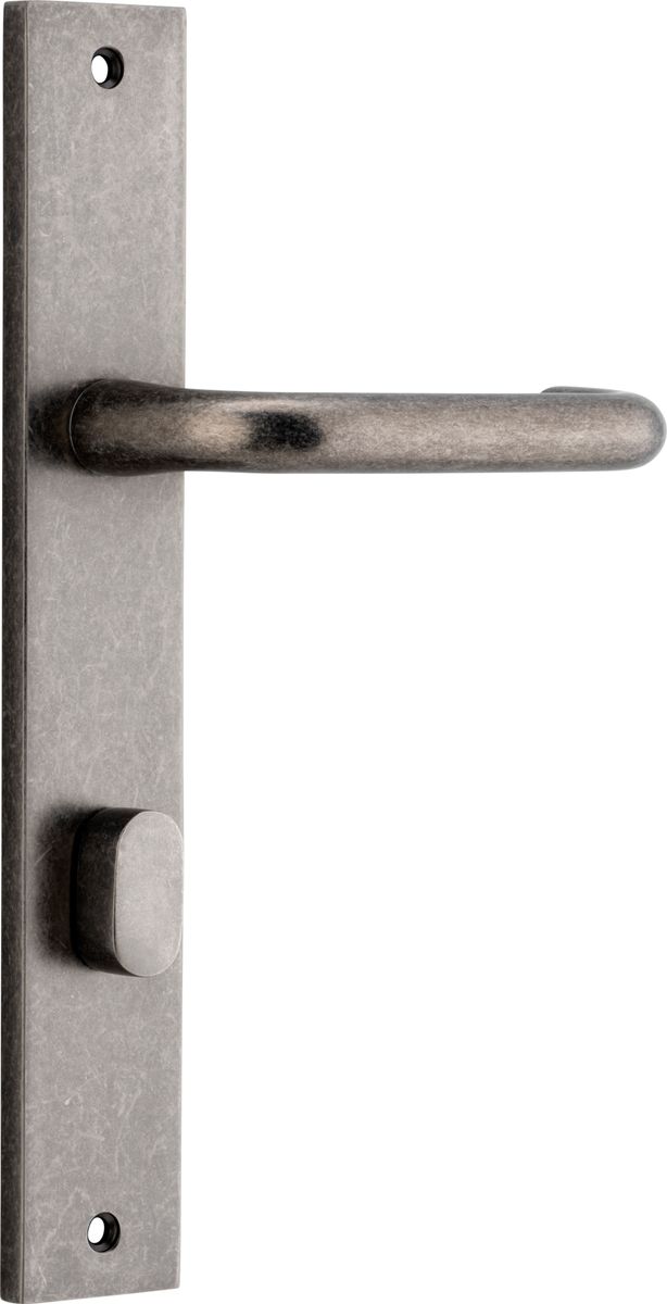 13844P85 - Oslo Lever - Rectangular Backplate - Distressed Nickel - Privacy