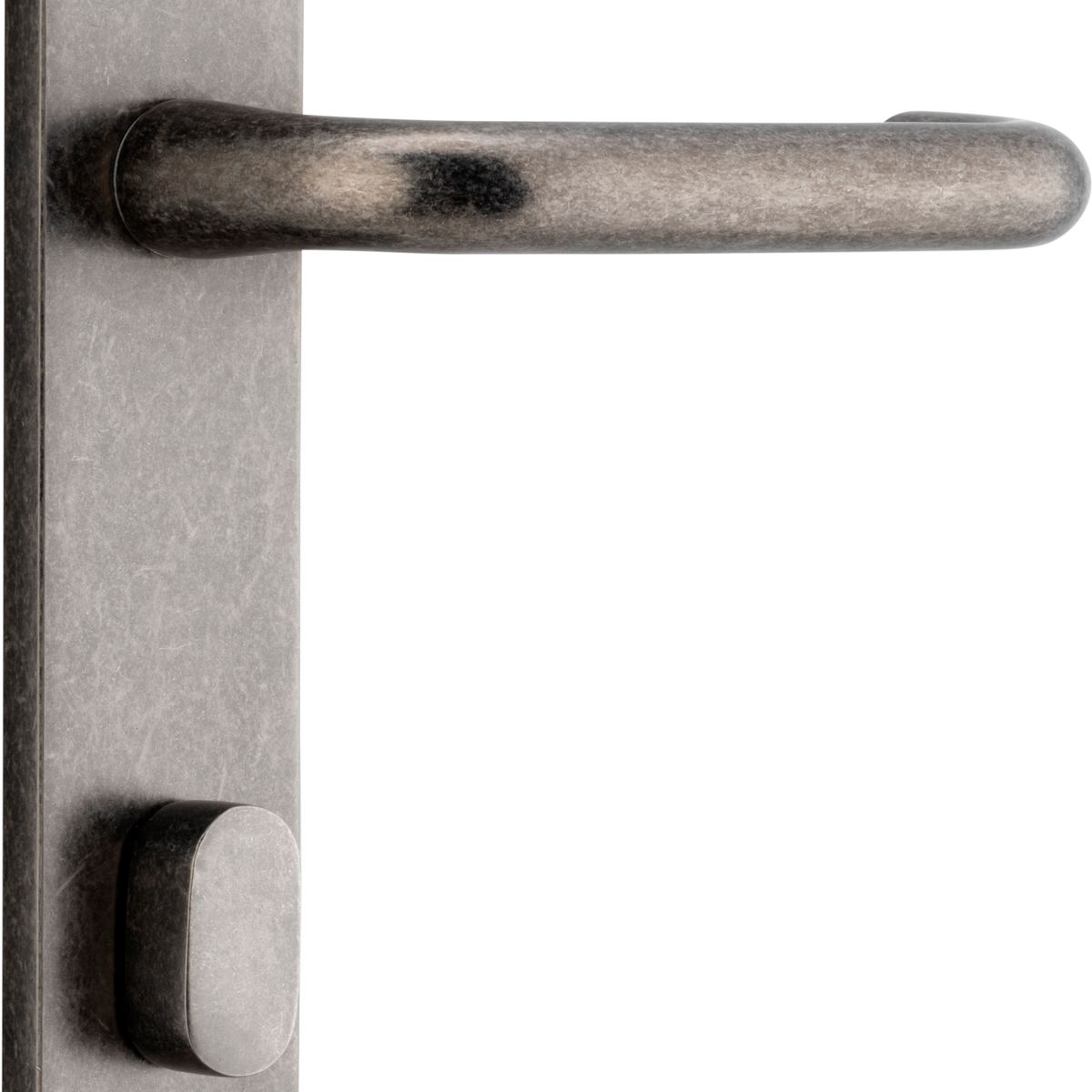 13844P85 - Oslo Lever - Rectangular Backplate - Distressed Nickel - Privacy