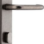 13844P85 - Oslo Lever - Rectangular Backplate - Distressed Nickel - Privacy