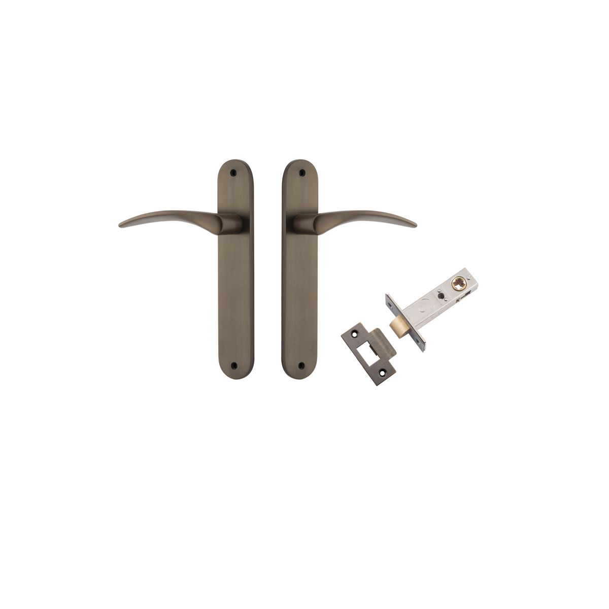 10728KPASS60 - Oxford Lever - Oval Backplate Passage Kit - Signature Brass - Passage
