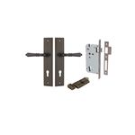 10736KENTR60KT - Sarlat Lever - Stepped Backplate Entrance Kit with High Security Lock - Signature Brass - Entrance