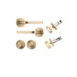 0451KPRIV60 - Annecy Lever - Round Rose Privacy Kit with Separate Privacy Turn - Brushed Brass - Privacy