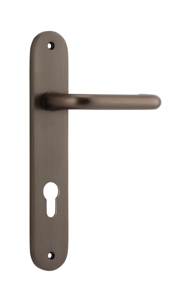 10846E85 - Oslo Lever - Oval Backplate - Signature Brass - Entrance