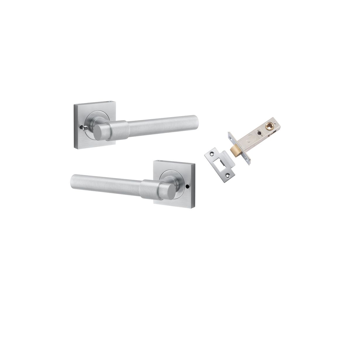 21205KIBPRIV60 - Helsinki Lever - Square Rose (Inbuilt Privacy) - Brushed Chrome - Privacy