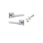 21205KIBPRIV60 - Helsinki Lever - Square Rose (Inbuilt Privacy) - Brushed Chrome - Privacy