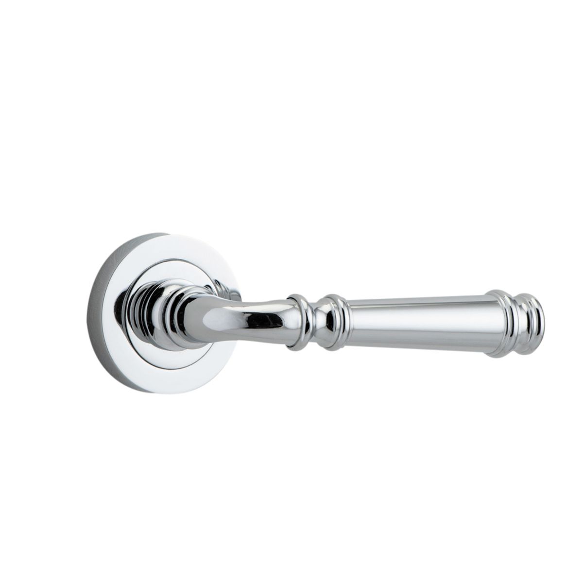 0314 - Verona Lever - Round Rose - Polished Chrome - Passage
