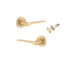 0455KPASS60 - Como Lever - Round Rose Passage Kit - Brushed Brass - Passage