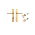 15200KPRIV60 - Sarlat Lever - Rectangular Backplate Privacy Kit with Privacy Turn - Brushed Brass - Privacy