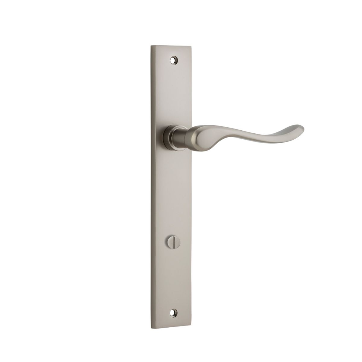 14920P85 - Stirling Lever - Rectangular Backplate - Satin Nickel - Privacy