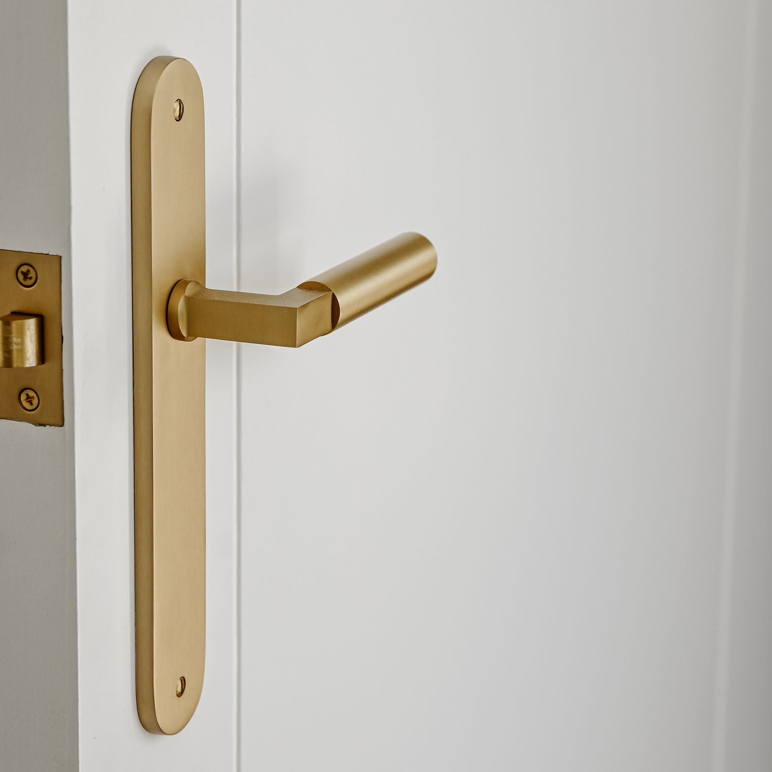 16266 - Berlin Lever - Oval Backplate - Brushed Gold PVD - Passage