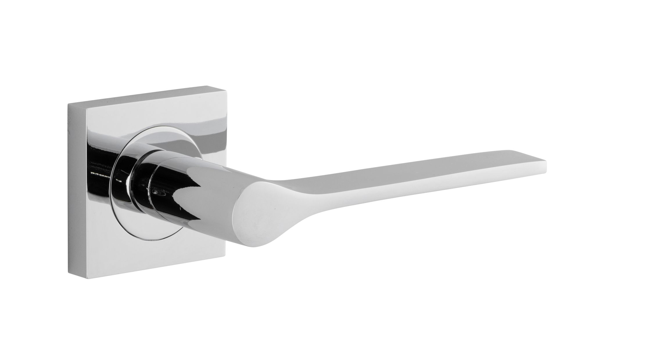 0434 - Como Lever - Square Rose - Polished Chrome - Passage