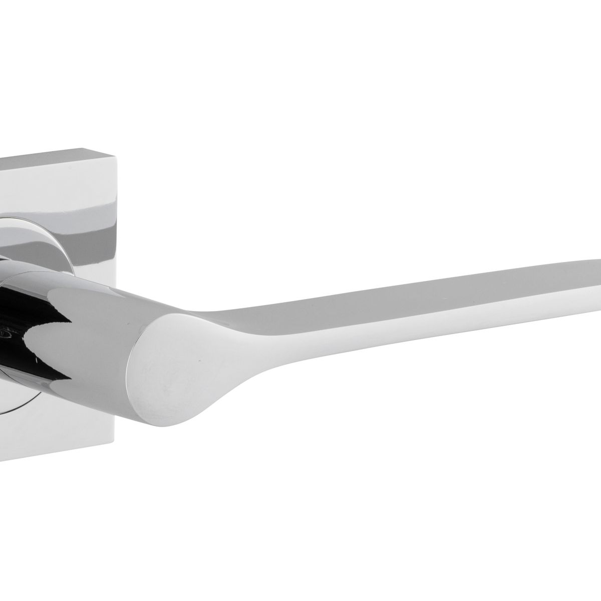 0434 - Como Lever - Square Rose - Polished Chrome - Passage