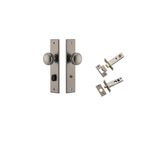 13831KPRIV60 - Paddington Knob - Chamfered Backplate Privacy Kit with Privacy Turn - Distressed Nickel - Privacy