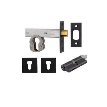 Euro Mortice Deadbolt Kit - 60mm Backset with Square Euro Escutcheon Key/Key