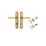 15374KPRIV60 - Copenhagen Lever - Shouldered Backplate Privacy Kit with Privacy Turn - Brushed Brass - Privacy