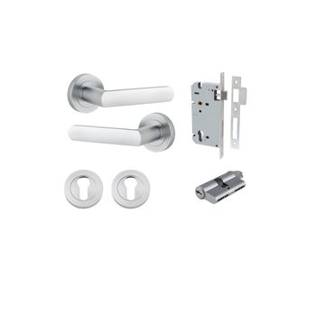 Osaka Lever - Round Rose Entrance Kit with Separate High Security Lock