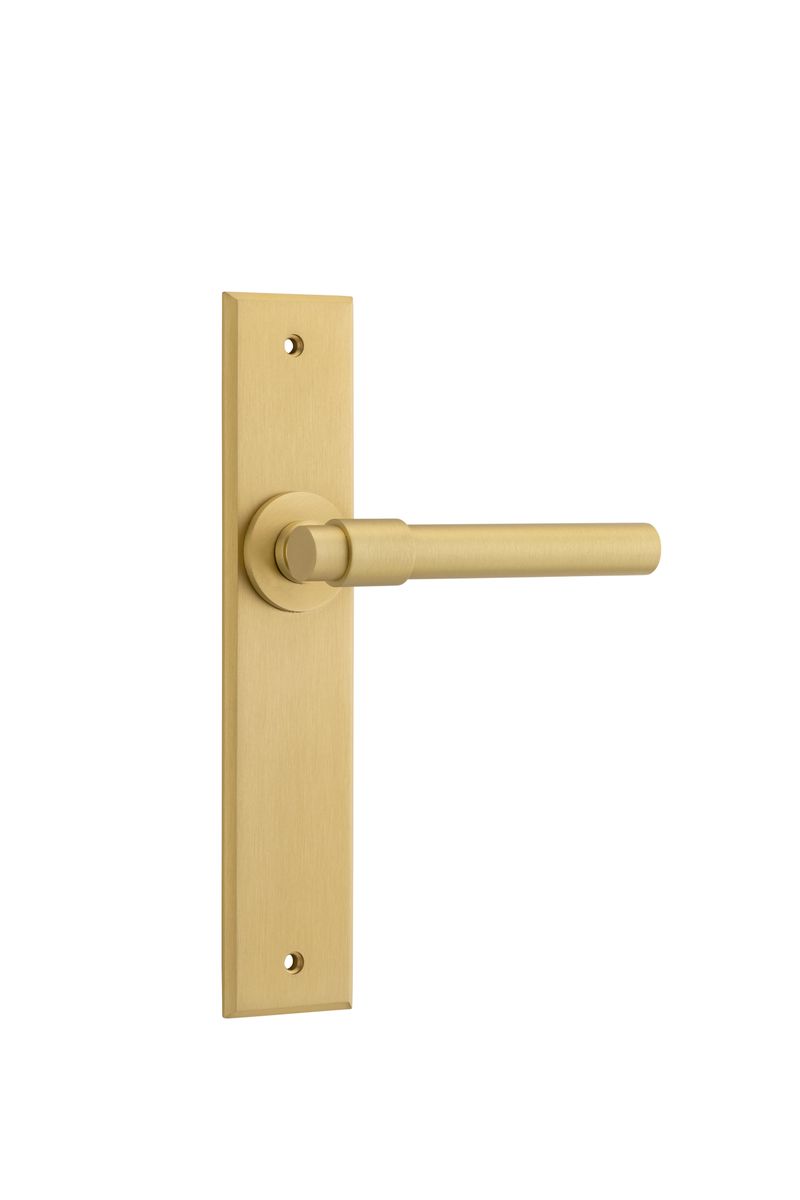 16404 - Helsinki Lever - Chamfered Backplate - Brushed Gold PVD - Passage