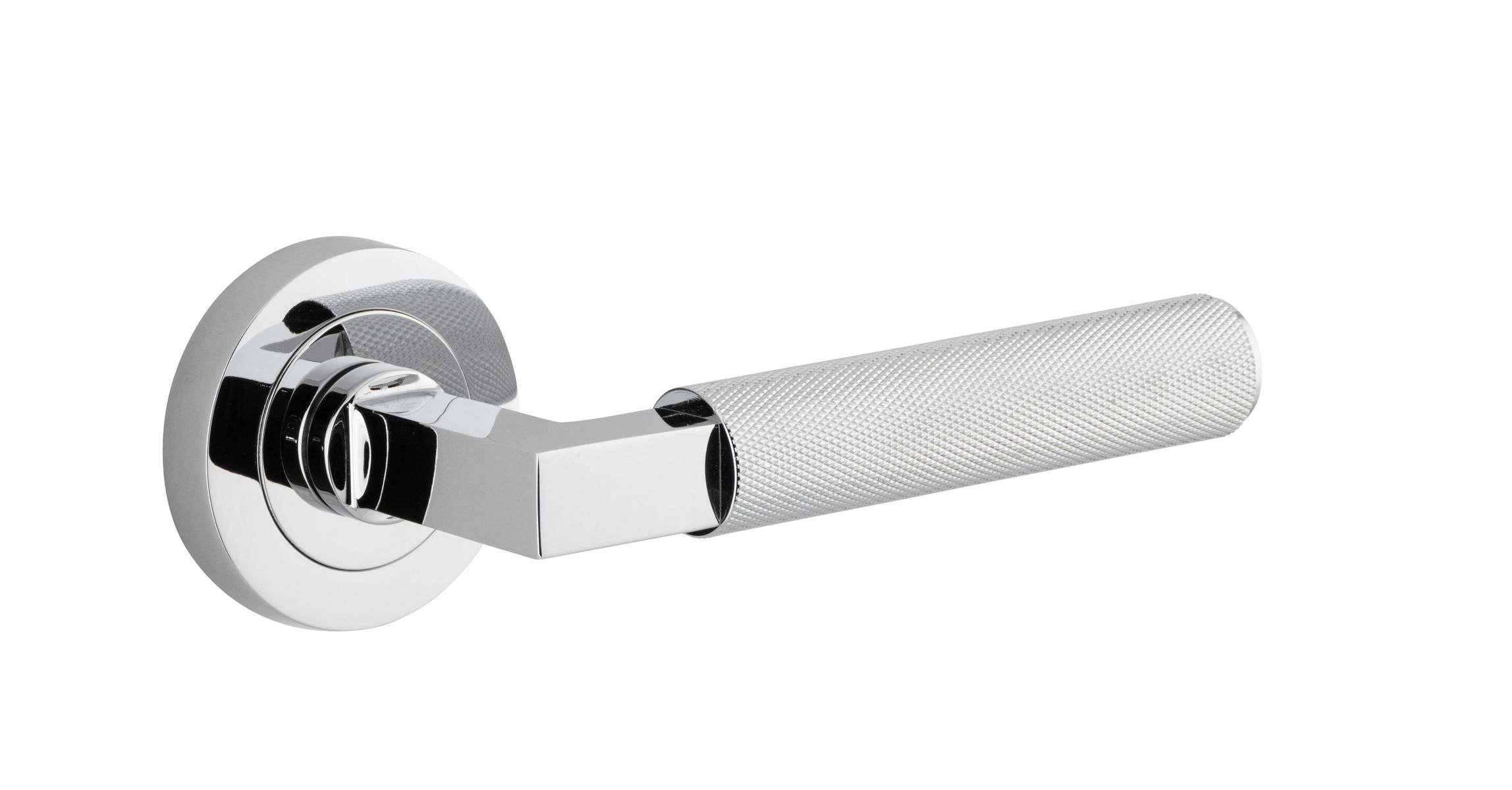 0354 - Brunswick Lever - Round Rose - Polished Chrome - Passage
