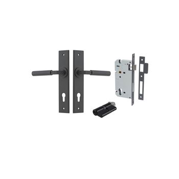 Berlin Lever - Chamfered Backplate Entrance Kit with High Security Lock