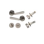 20807KPRIV60 - Copenhagen Lever - Round Rose Privacy Kit with Separate Privacy Turn - Distressed Nickel - Privacy