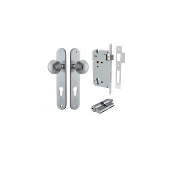 Guildford Knob - Oval Backplate Entrance Kit with High Security Lock