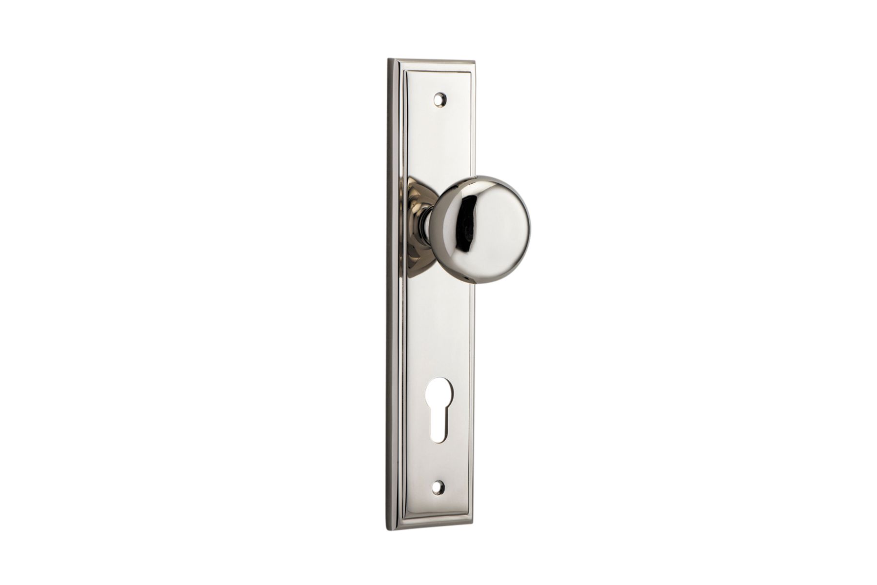 14340E85 - Cambridge Knob - Stepped Backplate - Polished Nickel - Entrance