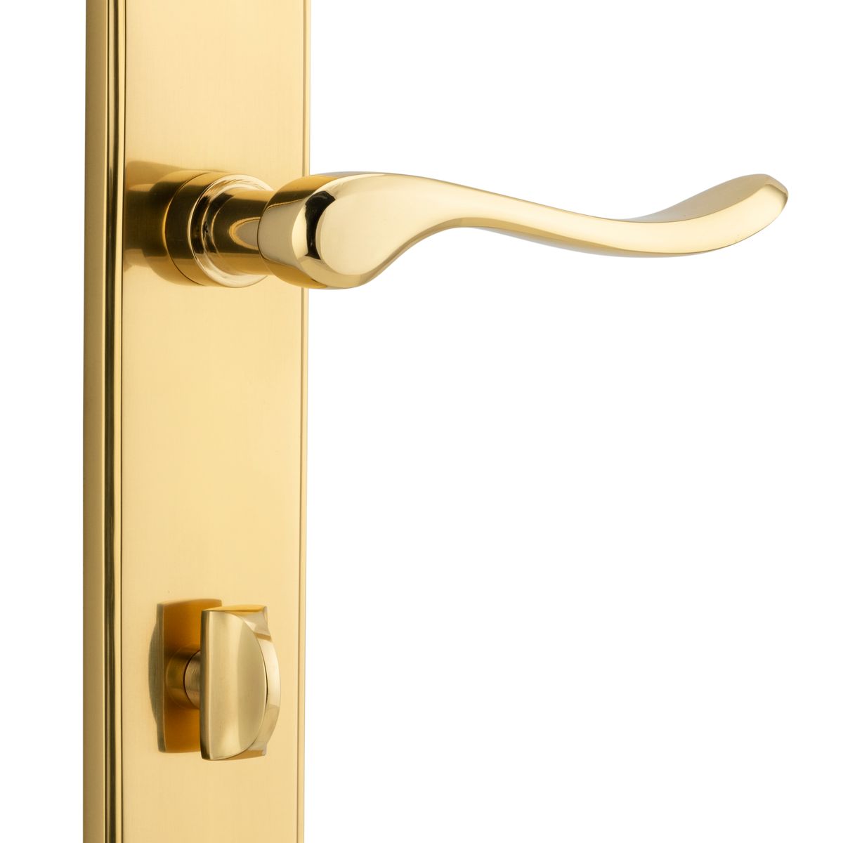 10422P85 - Stirling Lever - Shouldered Backplate - Polished Brass - Privacy
