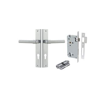 Helsinki Lever - Rectangular Backplate Entrance Kit with High Security Lock