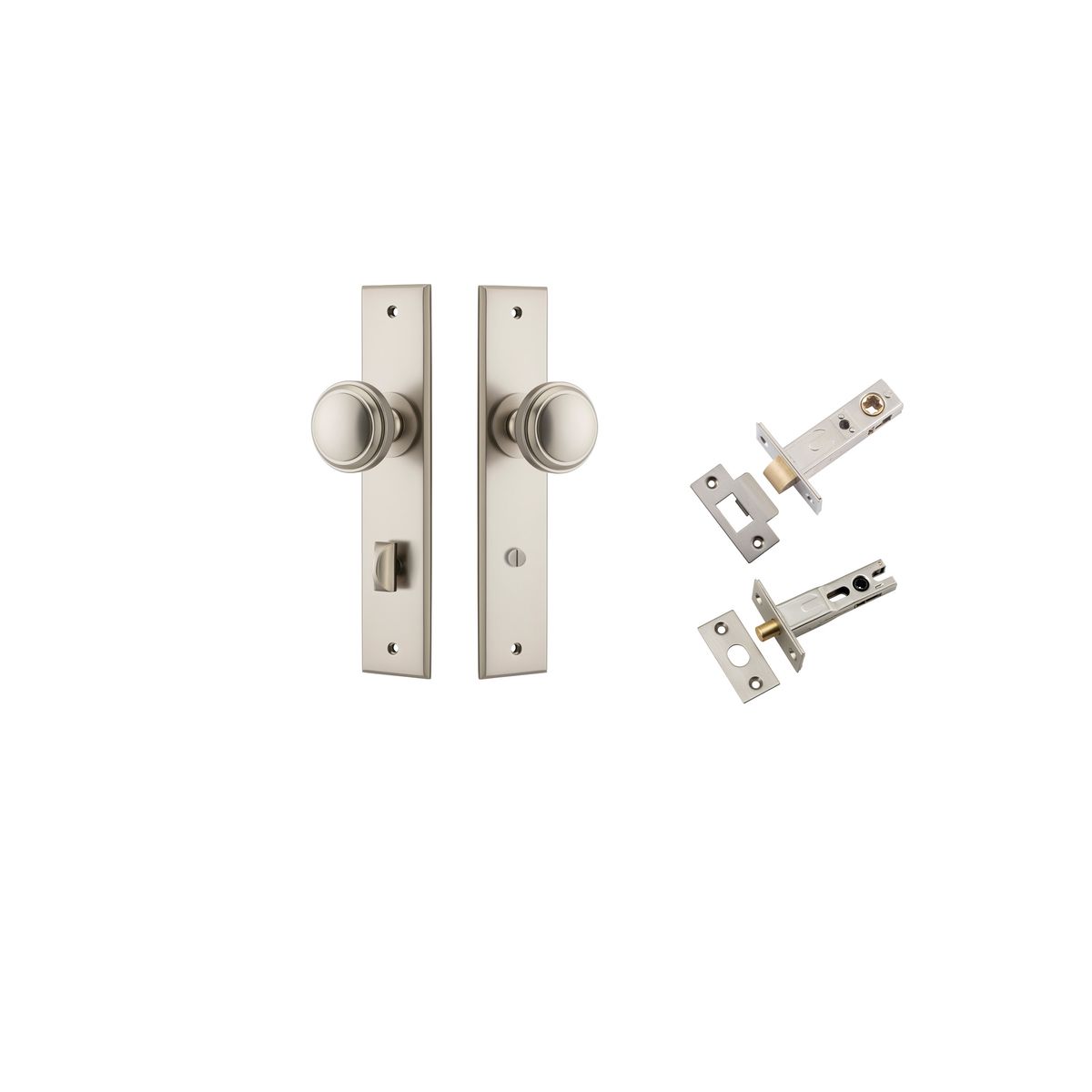 14831KPRIV60 - Paddington Knob - Chamfered Backplate Privacy Kit with Privacy Turn - Satin Nickel - Privacy
