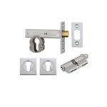 22553K70KKES - Euro Mortice Deadbolt Kit - 70mm Backset with Square Euro Escutcheon Key/Key - Brushed Chrome - Entrance