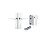 11904KENTR60KT - Helsinki Lever - Chamfered Backplate Entrance Kit with High Security Lock - Polished Chrome - Entrance