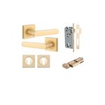 21186KENTR60KT - Osaka Lever - Square Rose Entrance Kit with Separate High Security Lock - Brushed Brass - Entrance