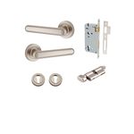 24005KENTR60KT - Puerto Lever - Round Rose Entrance Kit with Separate High Security Lock - Satin Nickel - Entrance