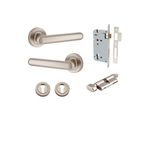 24005KENTR60KT - Puerto Lever - Round Rose Entrance Kit with Separate High Security Lock - Satin Nickel - Entrance