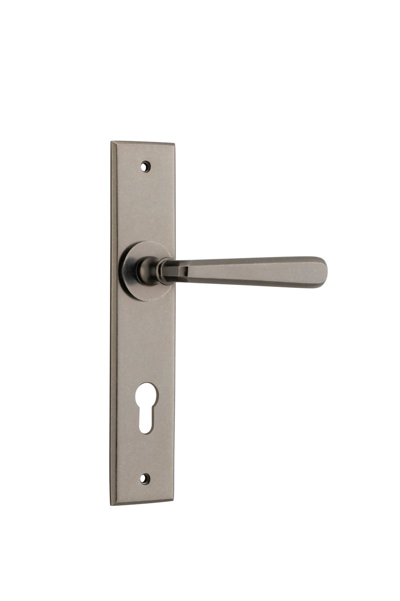 13880E85 - Copenhagen Lever - Chamfered Backplate - Distressed Nickel - Entrance