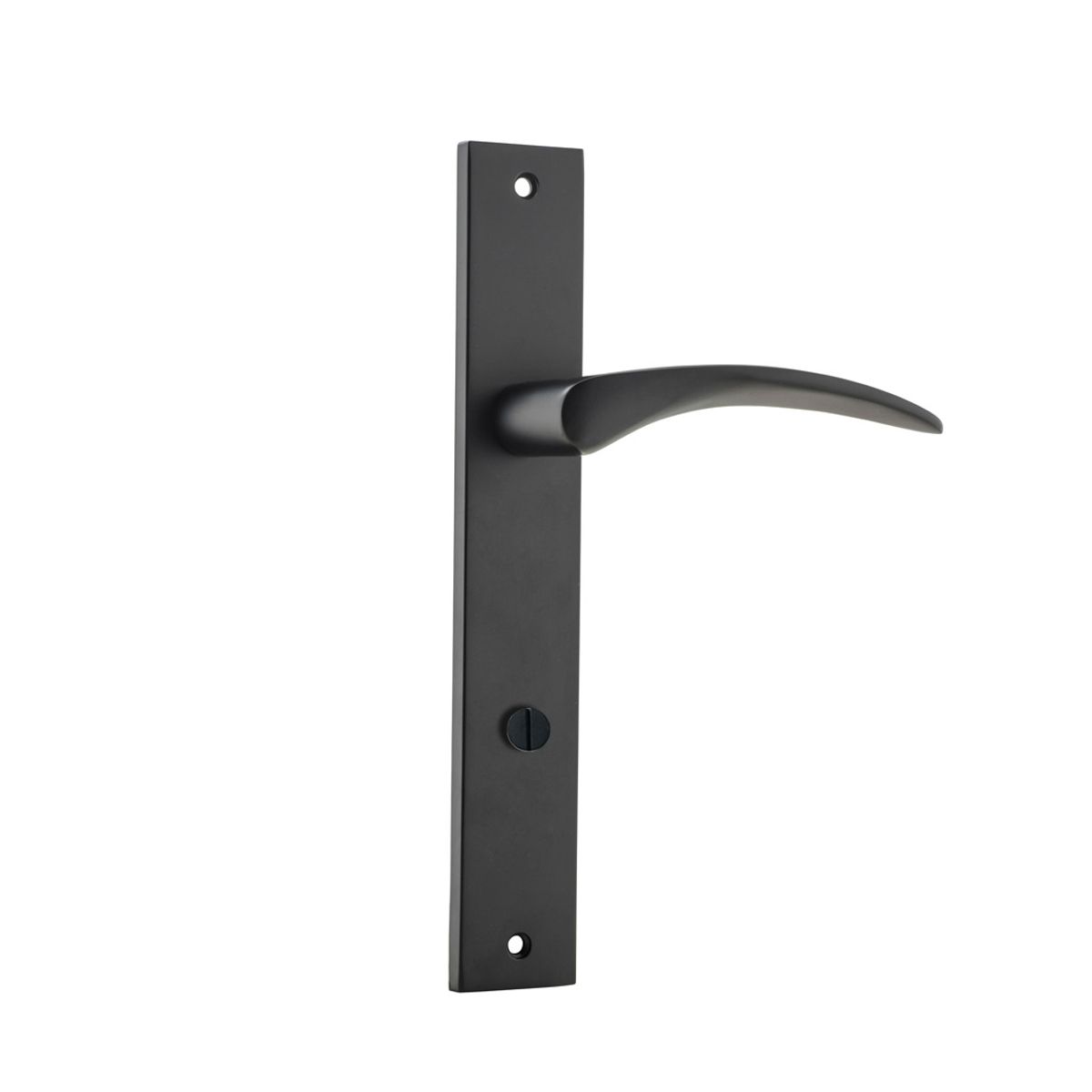 12704P85 - Oxford Lever - Rectangular Backplate - Matt Black - Privacy