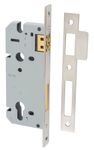 6102 - 85mm Euro Roller Mortice Lock - 45mm Backset - Satin Nickel